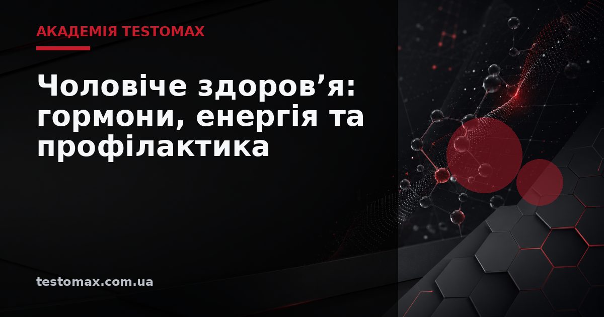 Чоловіче здоров’я: гормони, енергія та профілактика — Академія TESTOMAX