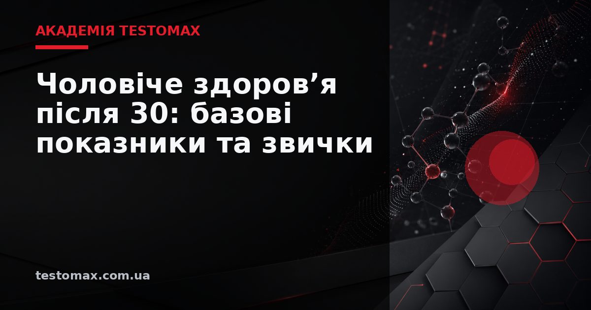 Чоловіче здоров’я після 30: базові показники та звички — Академія TESTOMAX