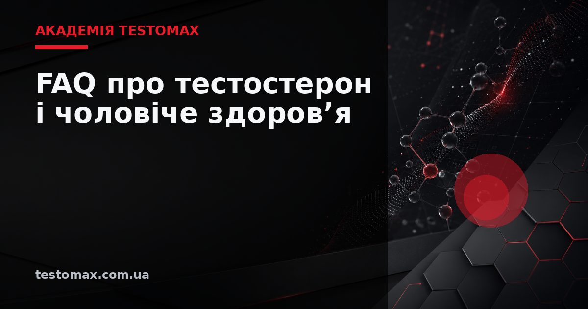 FAQ про тестостерон і чоловіче здоров’я — Академія TESTOMAX