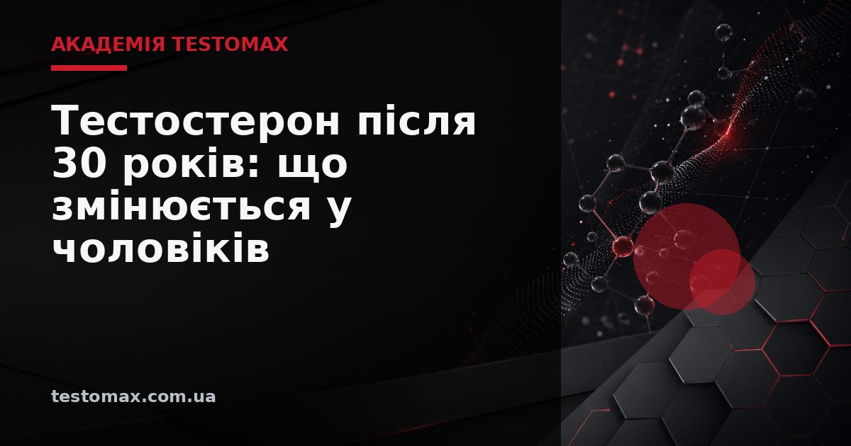 Тестостерон після 30 років: що змінюється у чоловіків — Академія TESTOMAX