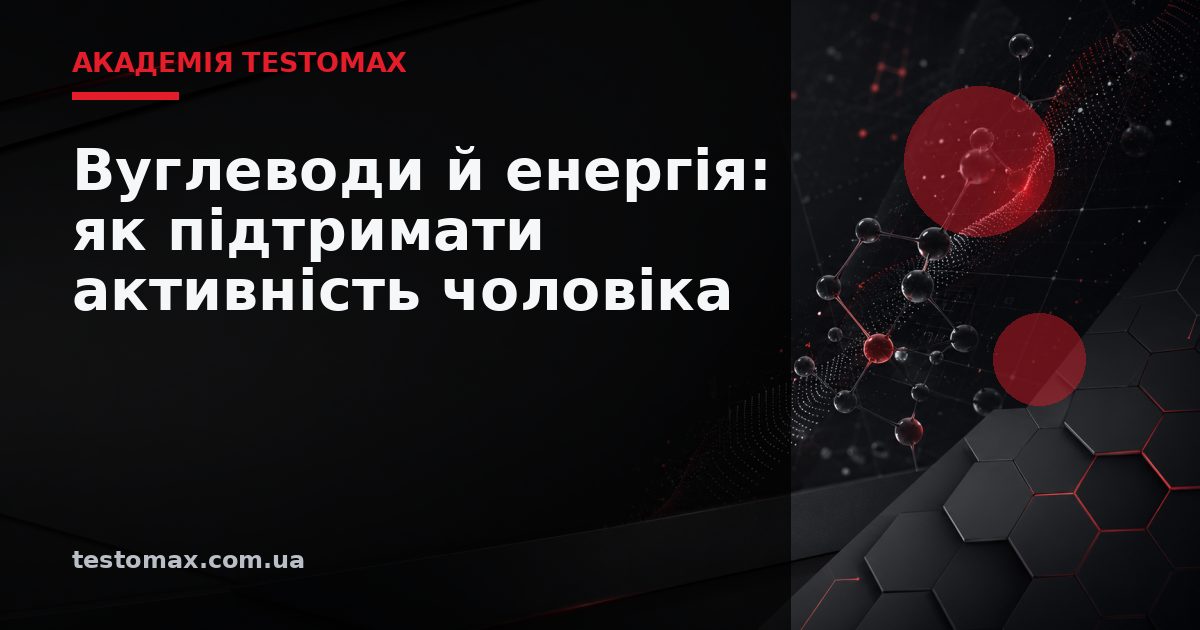 Вуглеводи й енергія: як підтримати активність чоловіка — Академія TESTOMAX
